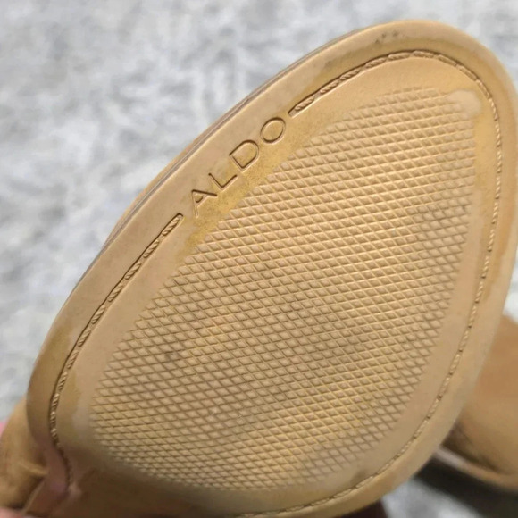 ALDO Mathia Brown Cognac Genuine Suede Block Heel Booties, Pre-loved, Zipper, 7 - Picture 15 of 16